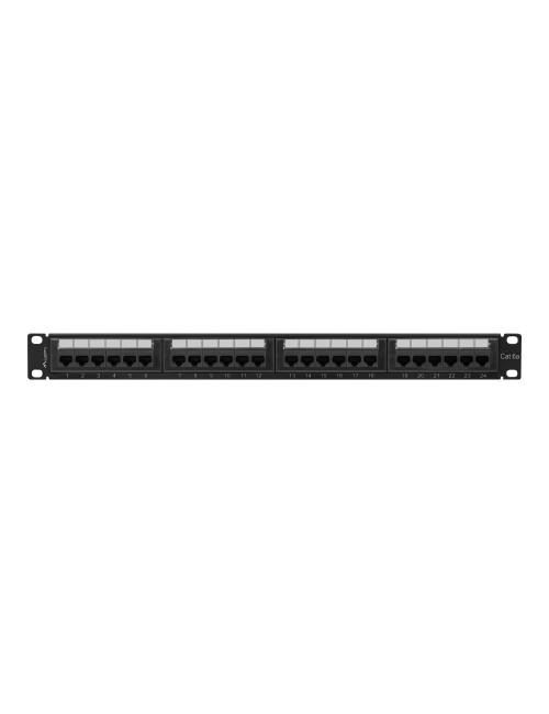 Lanberg | Patch Panel 24 port 1U 19" CAT.6A UTP | PPUA-1024-B | Black
