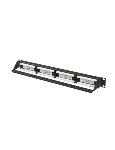 Lanberg | Patch Panel 24 port 1U 19" CAT.6A UTP | PPUA-1024-B | Black