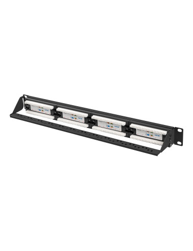 Lanberg | Patch Panel 24 port 1U 19" CAT.6A UTP | PPUA-1024-B | Black