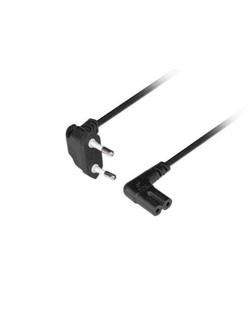 Lanberg CEE 7/16 to IEC 320 C7 Euro (radio) power cord 3m angled VDE | CA-C7CA-12CC-0030-BK
