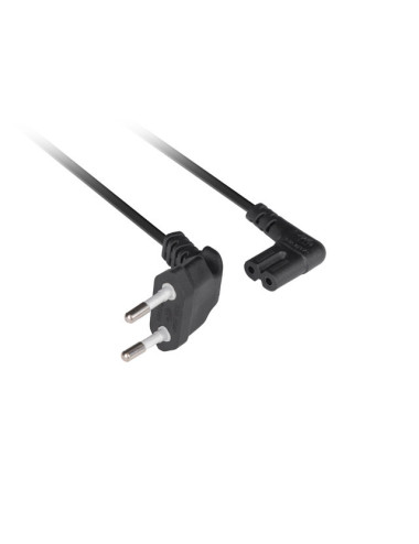 Lanberg CEE 7/16 to IEC 320 C7 Euro (radio) power cord 3m angled VDE | CA-C7CA-12CC-0030-BK
