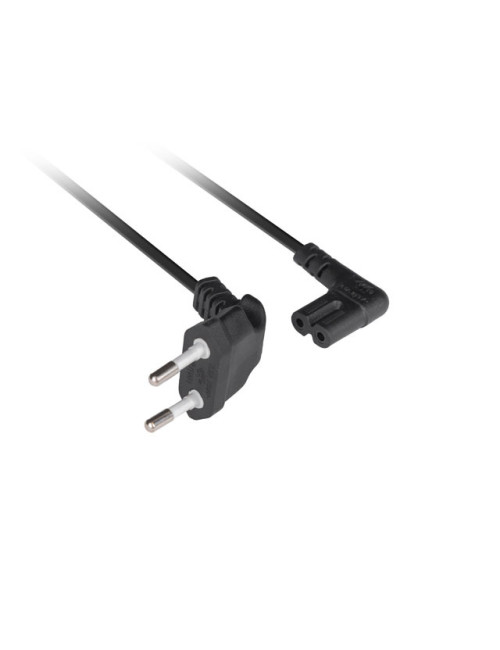 Lanberg CEE 7/16 to IEC 320 C7 Euro (radio) power cord 3m angled VDE | CA-C7CA-12CC-0030-BK