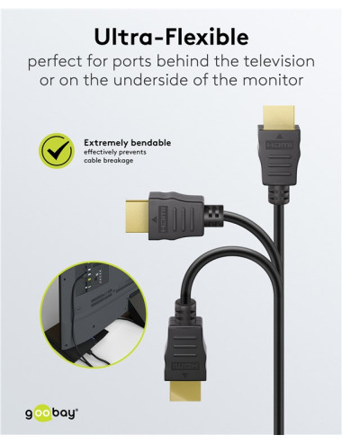 Goobay 80102 HDMI High Speed Cable with Ethernet | Soft | 1.5 m