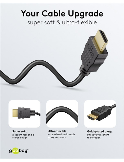 Goobay 80102 HDMI High Speed Cable with Ethernet | Soft | 1.5 m