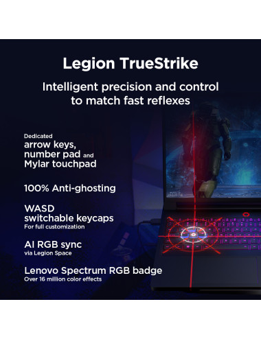 Lenovo Legion Pro 7 16IAX10H | Eclipse Black | 16 " | OLED | WQXGA | 2560 x 1600 pixels | Intel Core Ultra 9 | 275HX | 32 GB | C