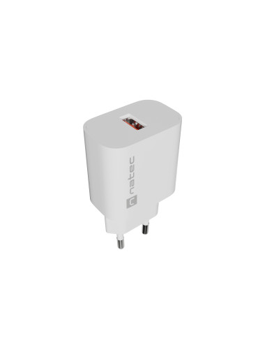 Natec Ribera USB Charger 1X USB-A 18W, White