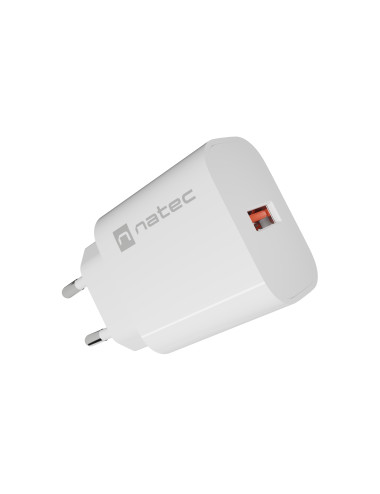 Natec Ribera USB Charger 1X USB-A 18W, White