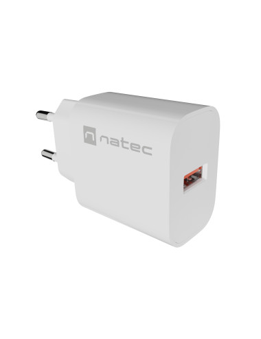 Natec Ribera USB Charger 1X USB-A 18W, White