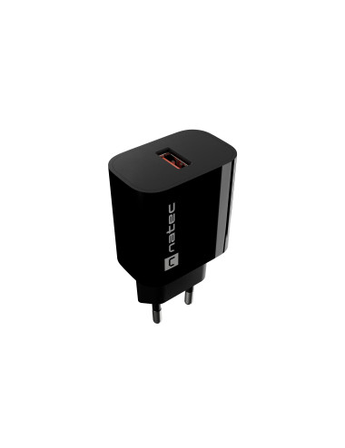 Natec Ribera USB Charger 1X USB-A 18W, Black