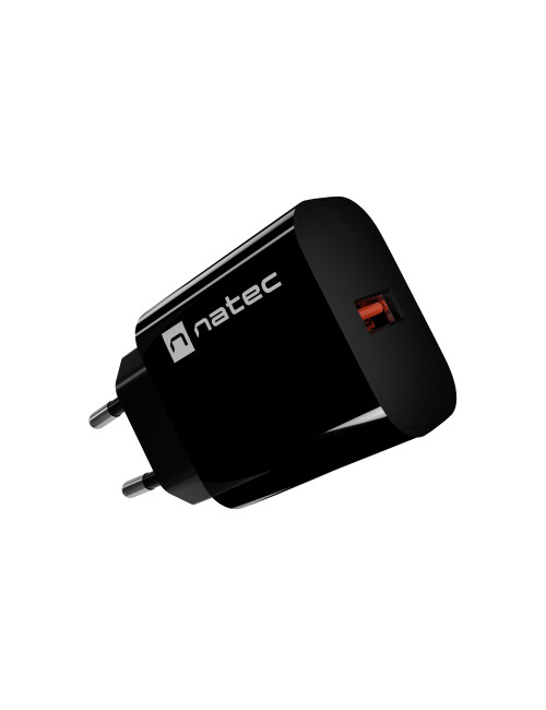 Natec Ribera USB Charger 1X USB-A 18W, Black