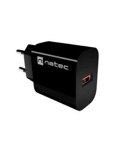 Natec Ribera USB Charger 1X USB-A 18W, Black