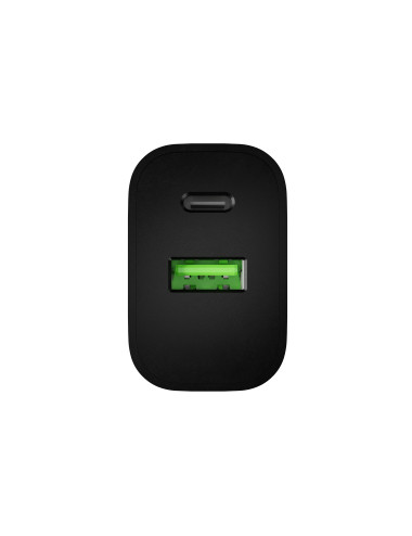 Natec Ribera USB Charger 1X USB-A + 1X USB-C 20W, Black