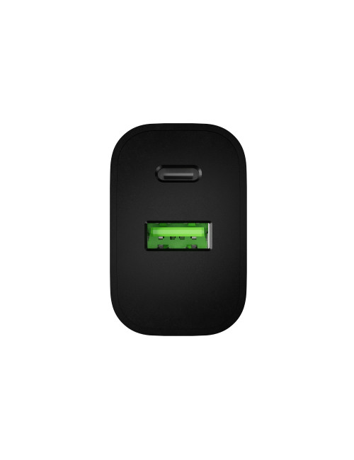 Natec Ribera USB Charger 1X USB-A + 1X USB-C 20W, Black