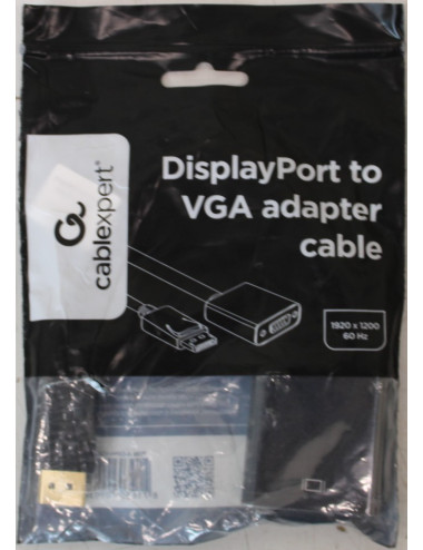 SALE OUT. Gembird DisplayPort to VGA adapter cable Black | Gembird Adapter cable | DisplayPort | VGA | DAMAGED PACKAGING