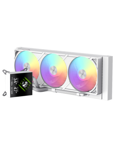 Gamemax CPU Liquid Cooler | GLACIER 360 LCD WH | White