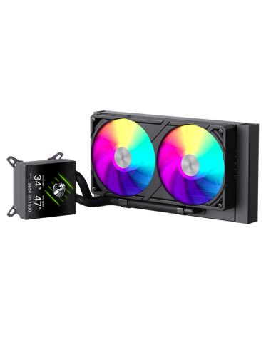 Gamemax CPU Liquid Cooler | GLACIER 240 LCD BK | Black