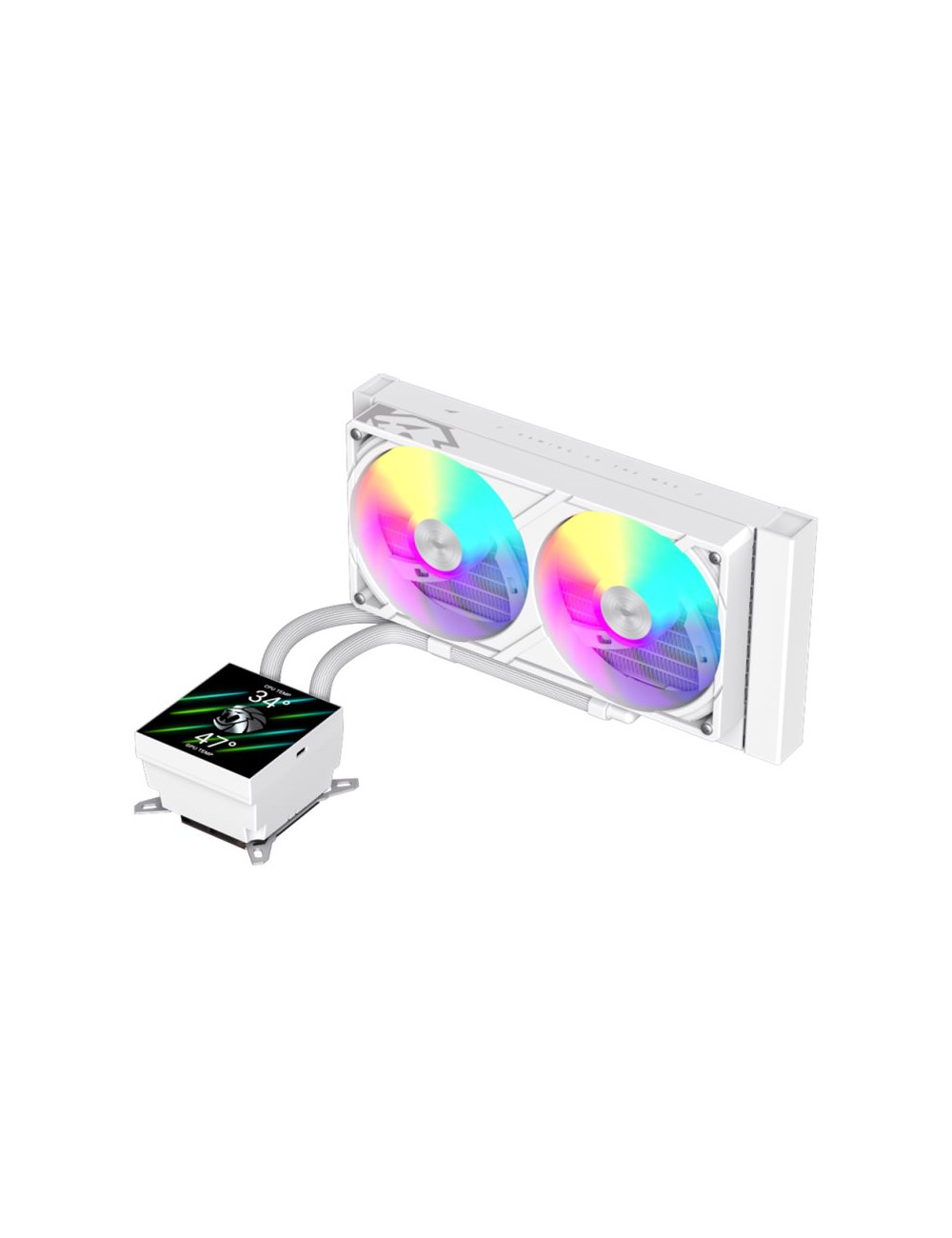 Gamemax CPU Liquid Cooler | GLACIER 240 LCD WH | White