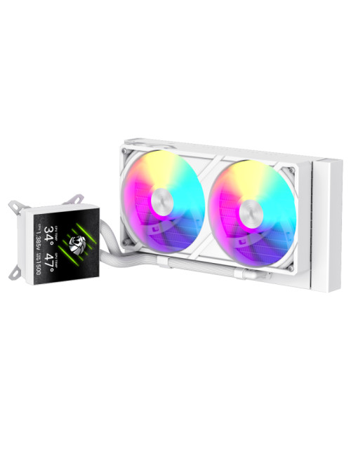 Gamemax CPU Liquid Cooler | GLACIER 240 LCD WH | White