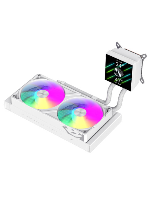 Gamemax CPU Liquid Cooler | GLACIER 240 LCD WH | White