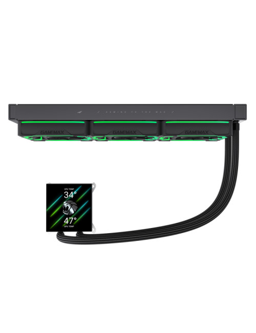 Gamemax CPU Liquid Cooler | HAILSTORM 360 LCD BK | Black