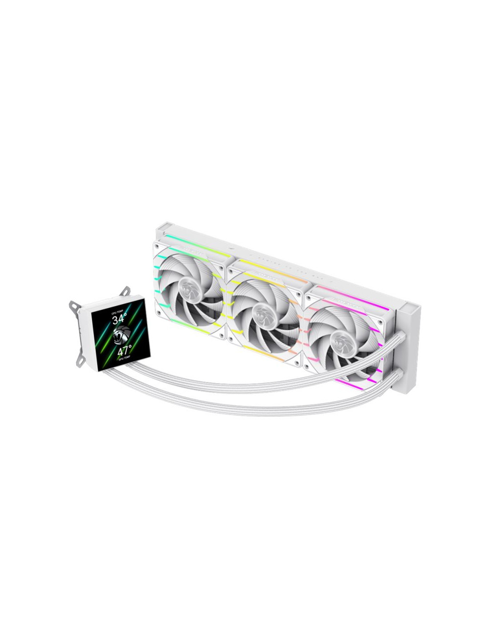 Gamemax CPU Liquid Cooler | HAILSTORM 360 LCD WH | White