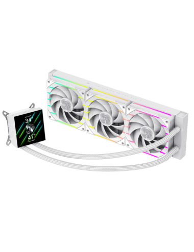Gamemax CPU Liquid Cooler | HAILSTORM 360 LCD WH | White