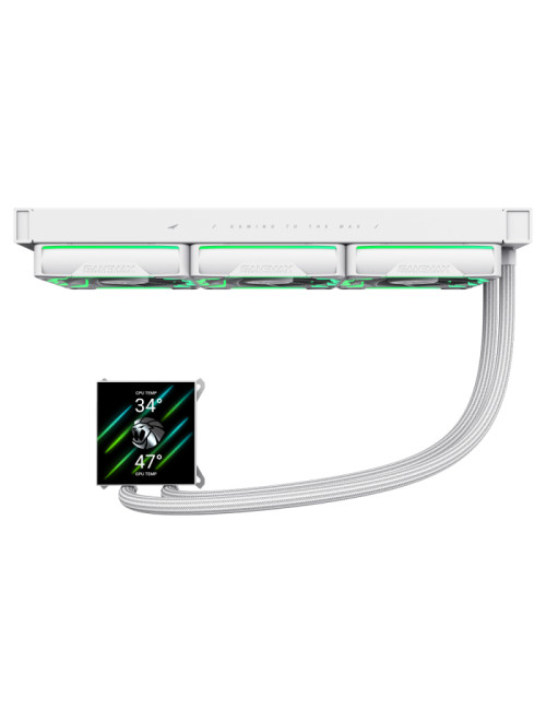 Gamemax CPU Liquid Cooler | HAILSTORM 360 LCD WH | White