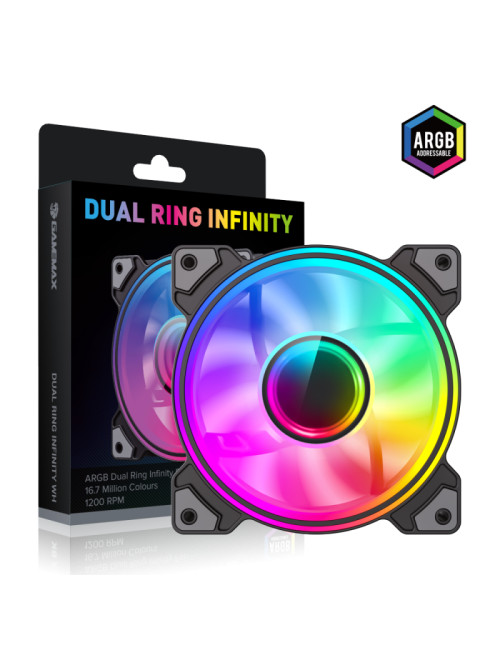 Gamemax Case Fan | DUAL RING INFINITY BK | Black