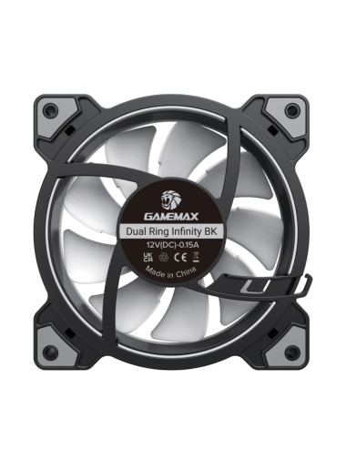 Gamemax Case Fan | DUAL RING INFINITY BK | Black