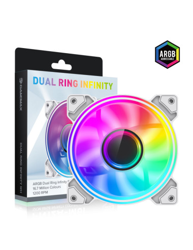 Gamemax Case Fan | DUAL RING INFINITY WH | White