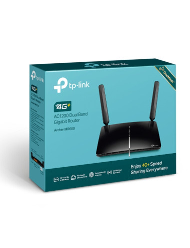 TP-LINK 4G+ LTE Router Archer MR600 802.11ac, 300+867 Mbit/s, 10/100/1000 Mbit/s, Ethernet LAN (RJ-45) ports 3, 4G, Antenna type