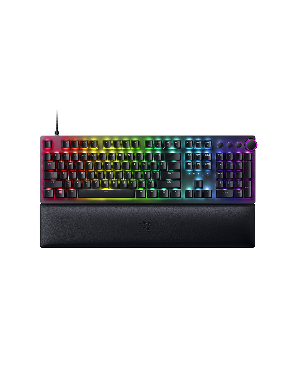 Razer Huntsman V2 Optical Gaming Keyboard RGB LED light, RU, Wired, Black, Linear Red Switch, Numeric keypad