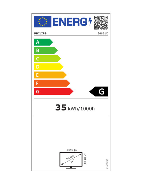 Philips B Line 346B1C/00 34 ", VA, WQHD, 3440 x 1440, 21:9, 5 ms, 300 cd/m , Black