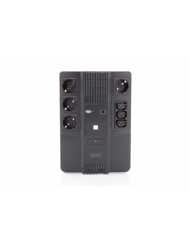 Digitus All-in-One UPS, 600VA/360W, LED 12V/7Ah x1, 4x CEE 7/7,3x IEC C13, USB, RJ45