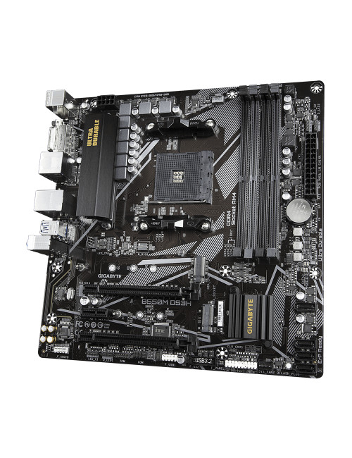Gigabyte B550M DS3H 1.0 Processor family AMD, Processor socket AM4, DDR4 DIMM, Memory slots 4, Number of SATA connectors 4 x SAT