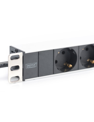 Digitus Aluminum outlet strip with 8 safety outlets DN-95401 Sockets quantity 8, 8x safety outlets 250VAC 50/60Hz / 16A / 4000W.