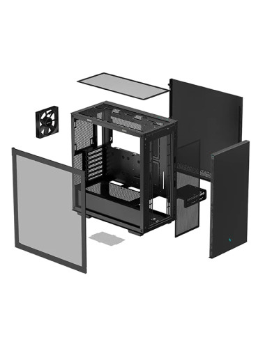 Deepcool MID TOWER CASE CH510 Side window, Black, Mid-Tower, Power supply included No