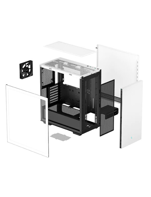 Deepcool MID TOWER CASE CH510 Side window, White, Mid-Tower, Power supply included No