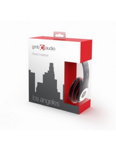 Gembird Stereo headset, "Los Angeles" + microphone, passive noise canceling Black, 3.5 mm