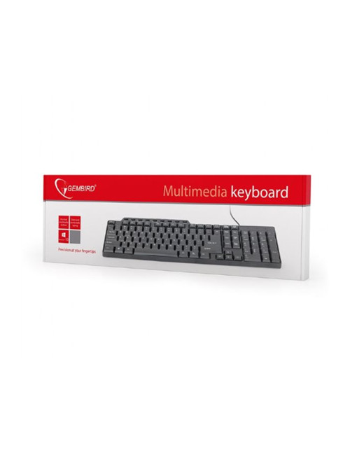 Gembird KB-UM-104 Compact multimedia keyboard USB, Keyboard layout US, Black, 420 g