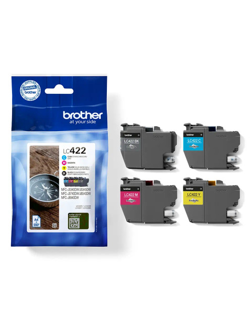 Brother LC422VALDR Ink Cartridge, Black, Cyan, Magenta, Yellow