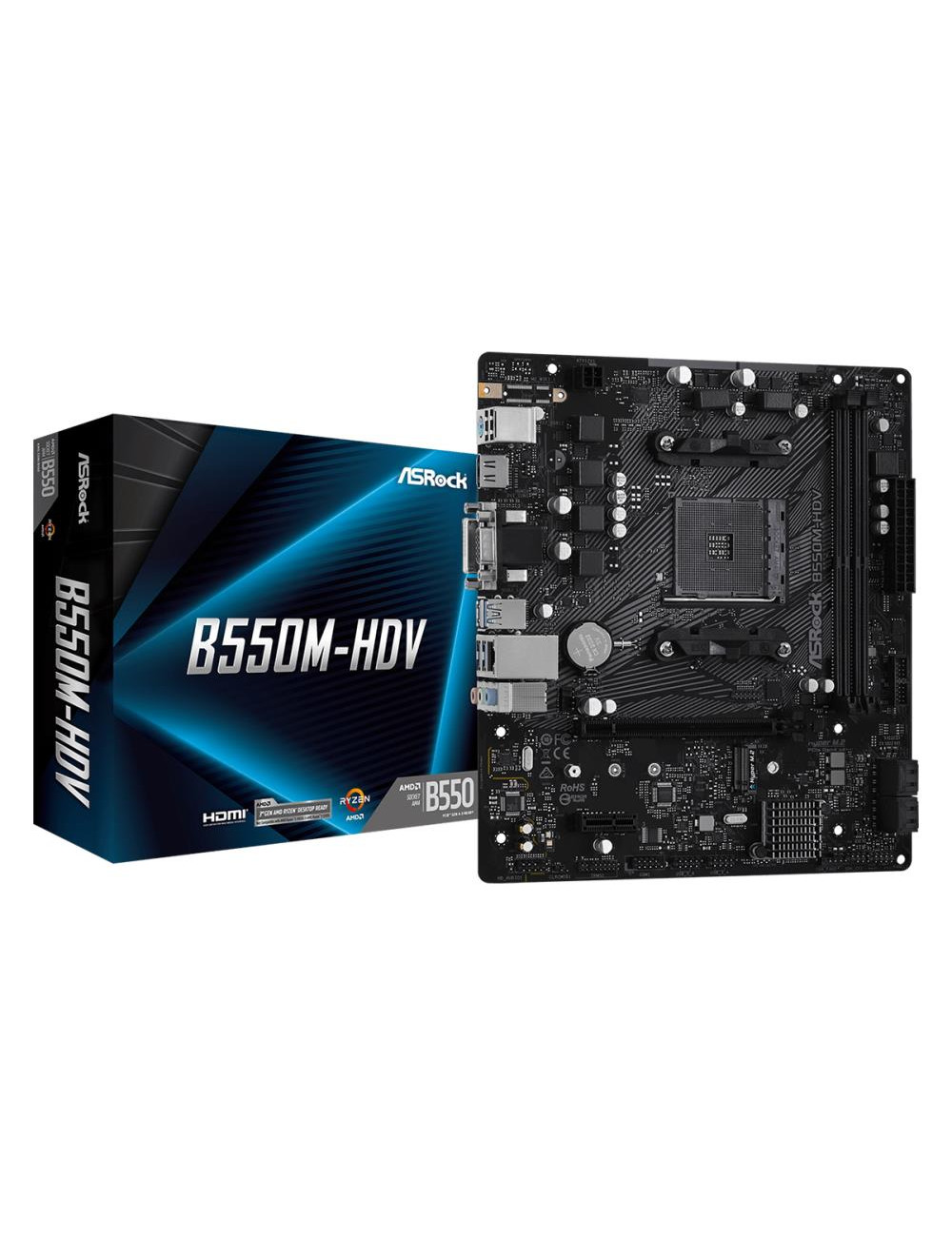 Mainboard|ASROCK|AMD B550|SAM4|MicroATX|1xPCI-Express 3.0 1x|1xM.2|1xPCI-Express 4.0 16x|Memory DDR4|Memory slots 2|1x15pin D-su