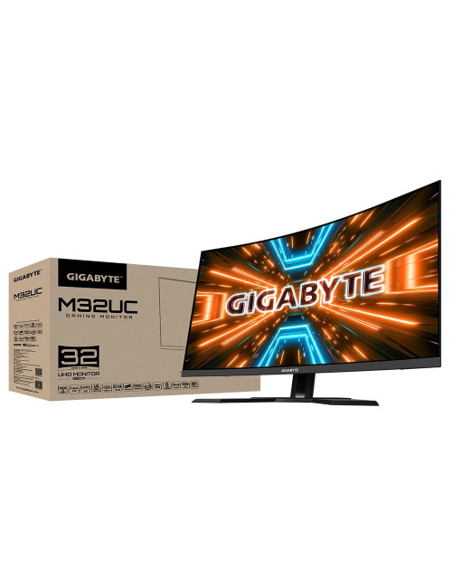 Gigabyte Gaming Monitor M32UC-EK 32 ", VA, UHD, 3840 x 2160, 16:9, 1 ms, 350 cd/m , Black, 144 Hz, HDMI ports quantity 2