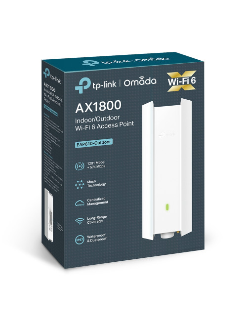 TP-LINK AX1800 Indoor/Outdoor WiFi 6 Access Point EAP610-Outdoor 802.11ax, 2.4 GHz/5 GHz, 1201+574 Mbit/s, 10/100/1000 Mbit/s, E