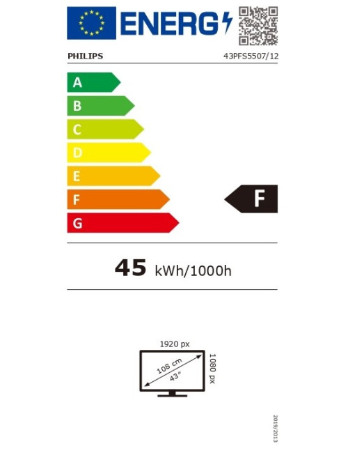 Philips LED Full HD TV 43PFS5507/12 43" (108 cm), 1920 x 1080, Black