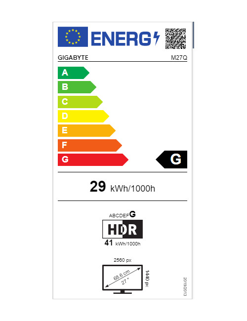 Gigabyte Gaming Monitor M27Q X 27 ", QHD, 2 560 x 1440 pixels, HDMI ports quantity 2, 240 Hz