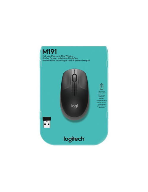 Logitech Full size Mouse M190 Wireless, Charcoal, USB