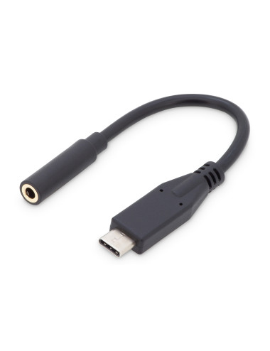 Digitus USB Type-C Audio adapter cable, Type-C - 3.5mm M/F, 0.2m, Audio input/output, Version 3.1 AK-300321-002-S Black, 3.5mm, 