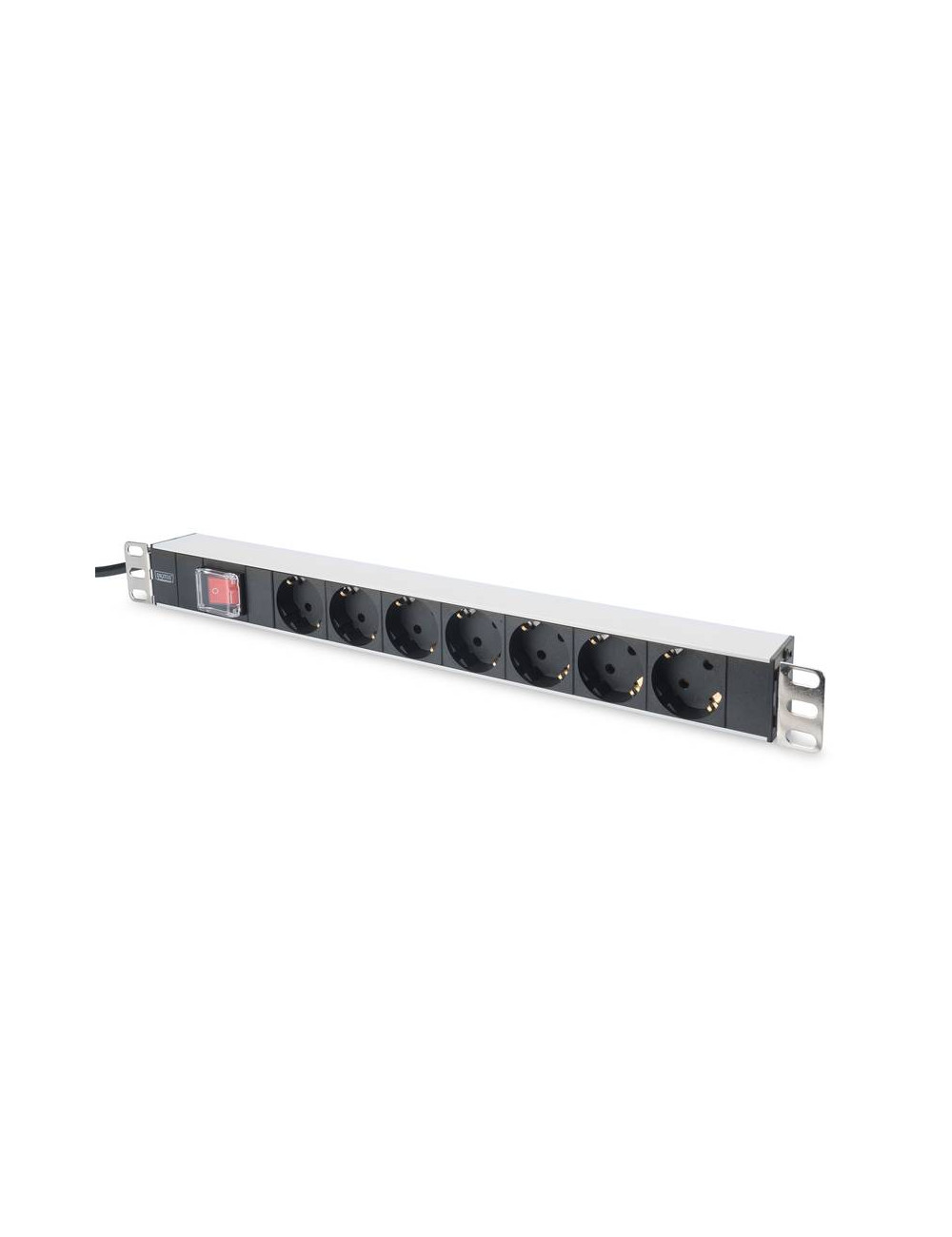 Digitus Aluminum outlet strip with switch DN-95402 Sockets quantity 7, 7x safety outlets 250VAC 50/60Hz / 16A / 4000W, 1U Alumin