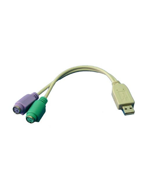 Logilink Adapter USB to PS/2 x2 : 2x Mini DIN 6-pin FM, USB M